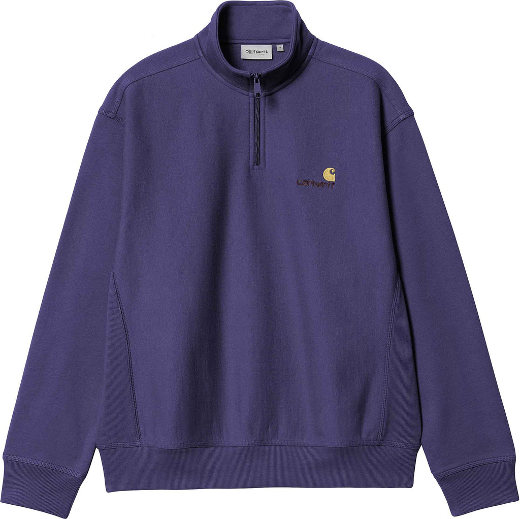 Carhartt Wip Felpa Half Zip American Script Sweat Aura Uomo - 1