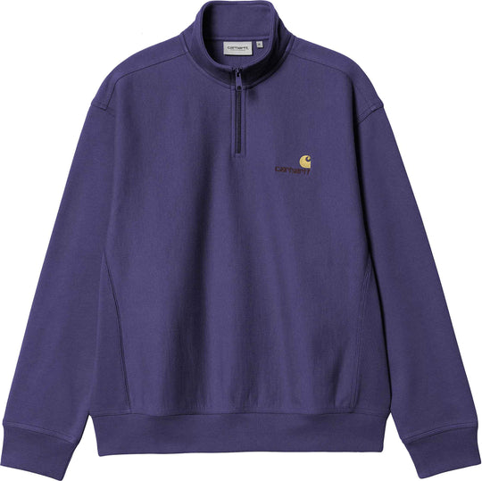 Carhartt Wip Felpa Half Zip American Script Sweat Aura Uomo