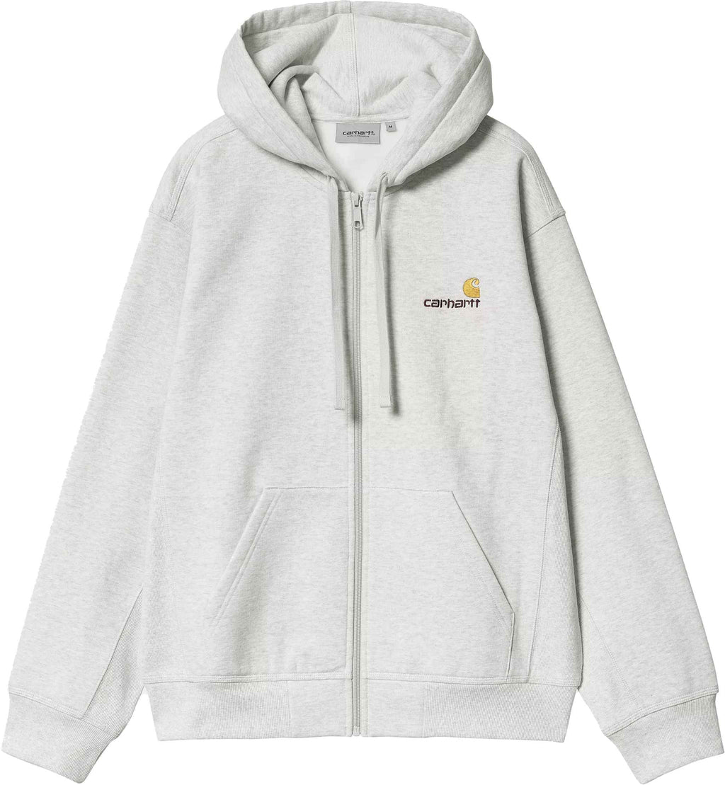 Carhartt Wip Felpa Hooded American Script Jacket Ash Heather Ashheather Uomo - 1