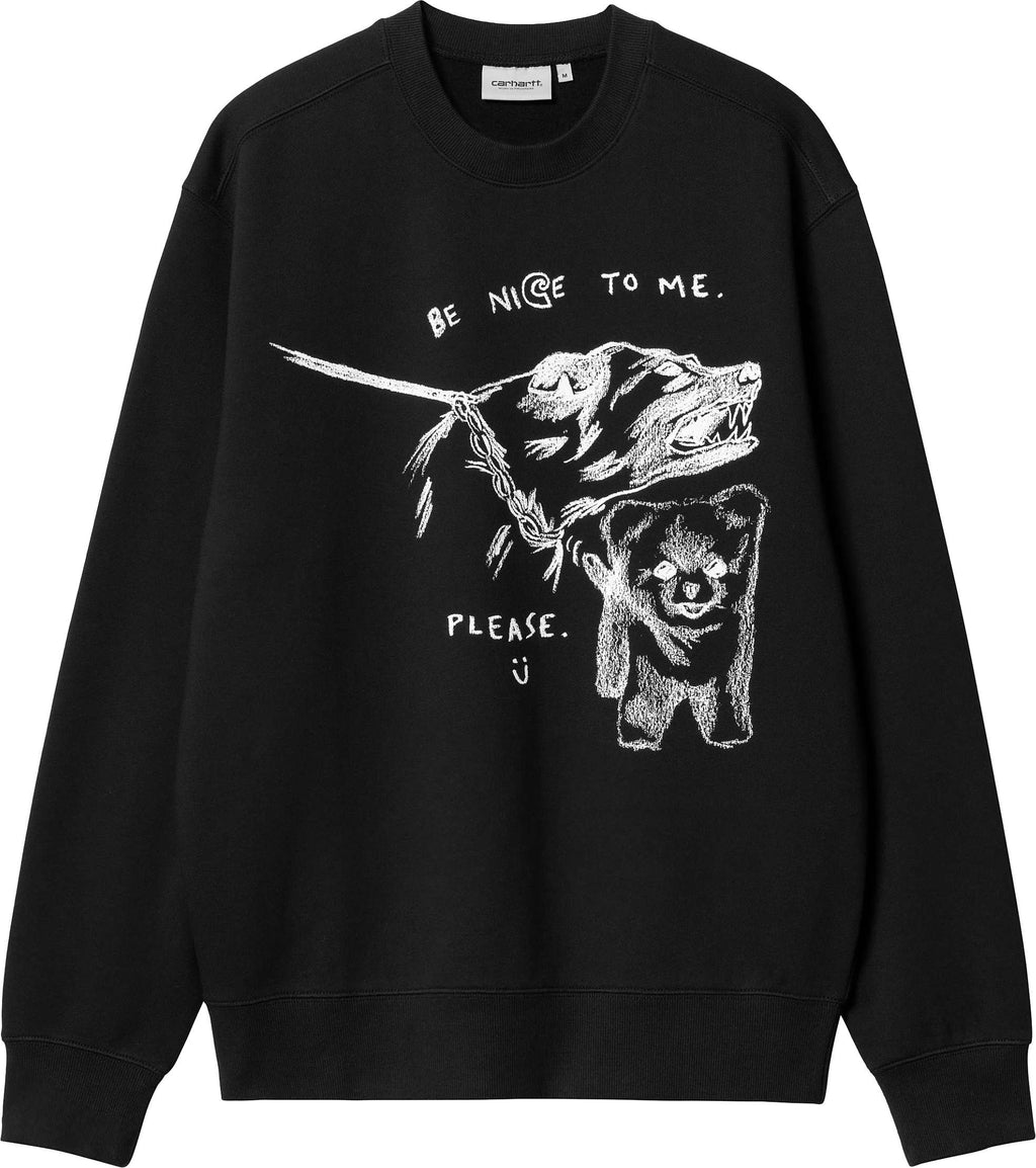 Carhartt Wip Felpa Pepe Be Nice Sweat Black White Uomo - 1