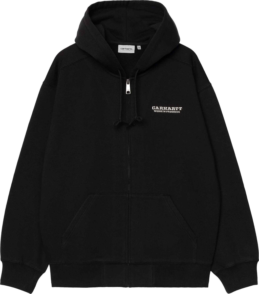 Carhartt Wip Felpa Hooded Runaway Sweat Jacket Black Wax Stone Washed Uomo - 2