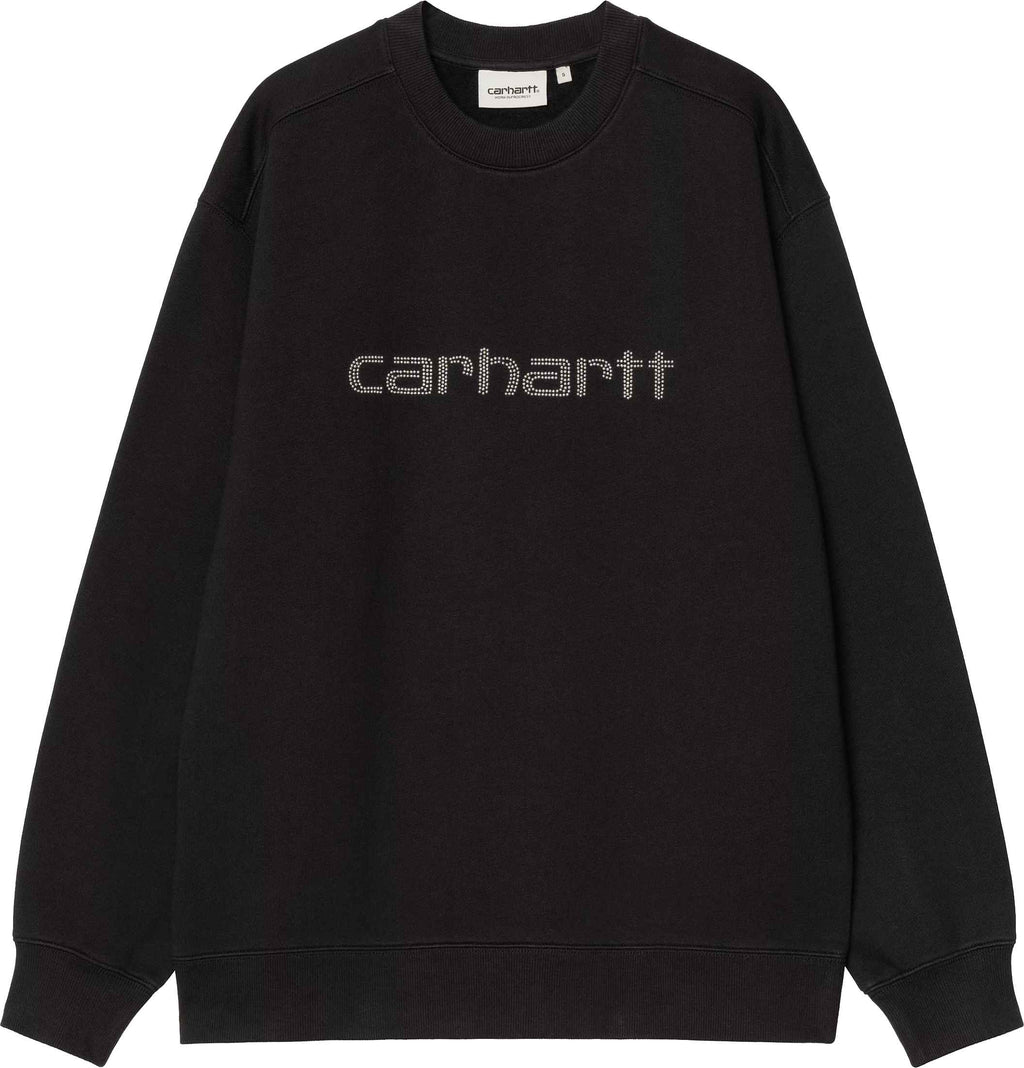 Carhartt Wip Felpa W Rivet Script Sweat Black Silver Donna - 1