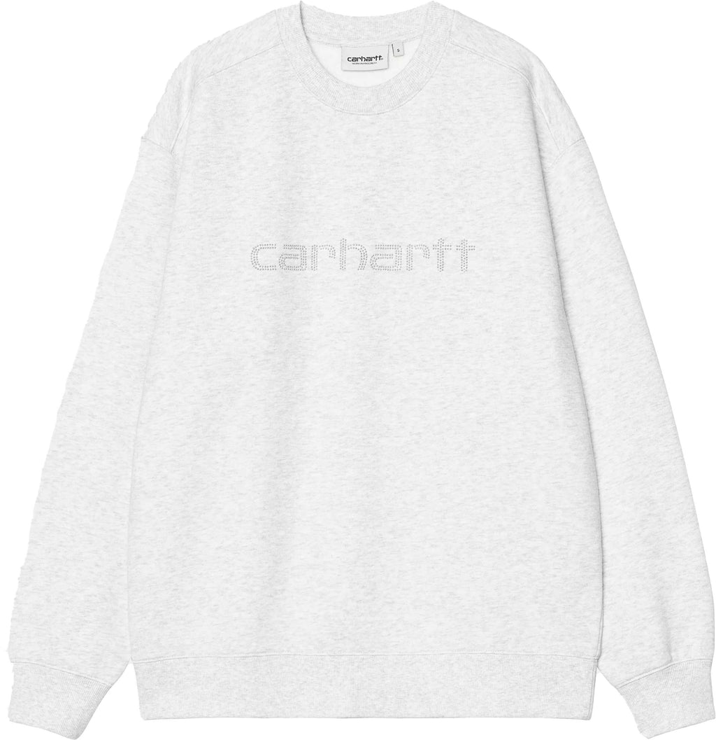 Carhartt Wip Felpa W Rivet Script Sweat Ash Heather Silver Ashheather Donna - 1