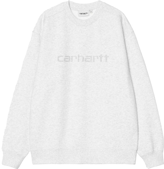 Carhartt Wip Felpa W Rivet Script Sweat Ash Heather Silver Donna Ashheather