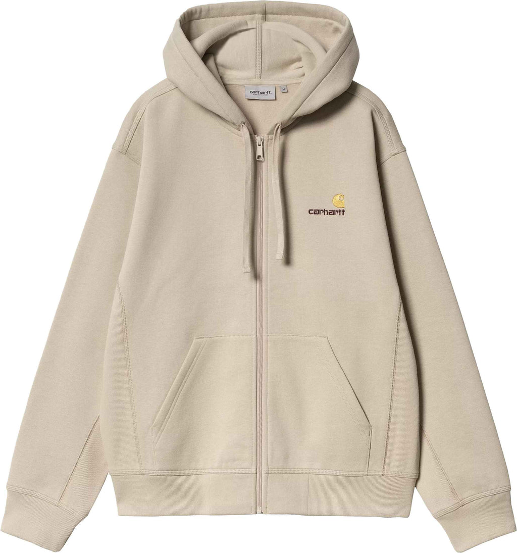 Carhartt Wip Felpa Hooded American Script Jacket Fleur De Sel Fleurdesel Uomo - 1