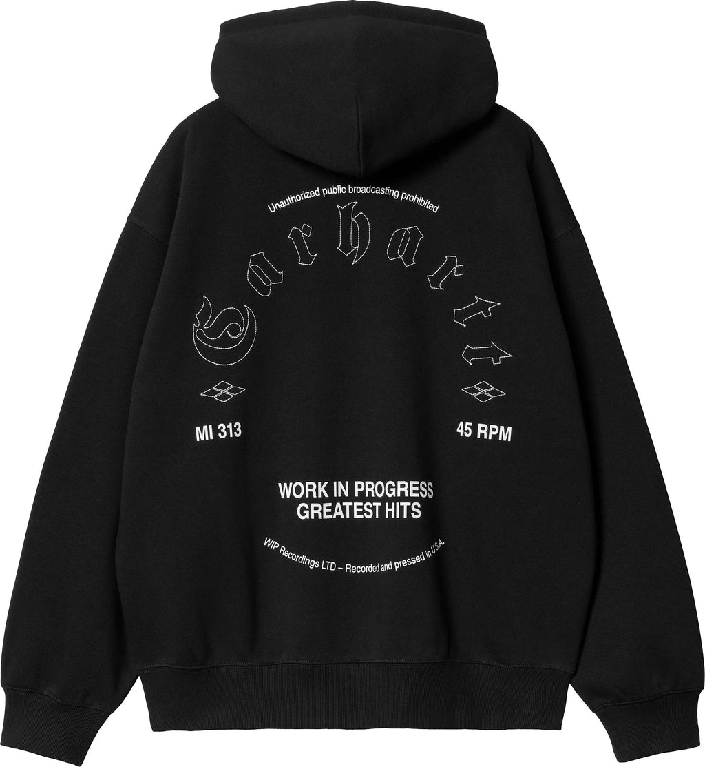 Carhartt Wip Felpa Hooded Greatest Hits Sweat Black White Uomo - 1