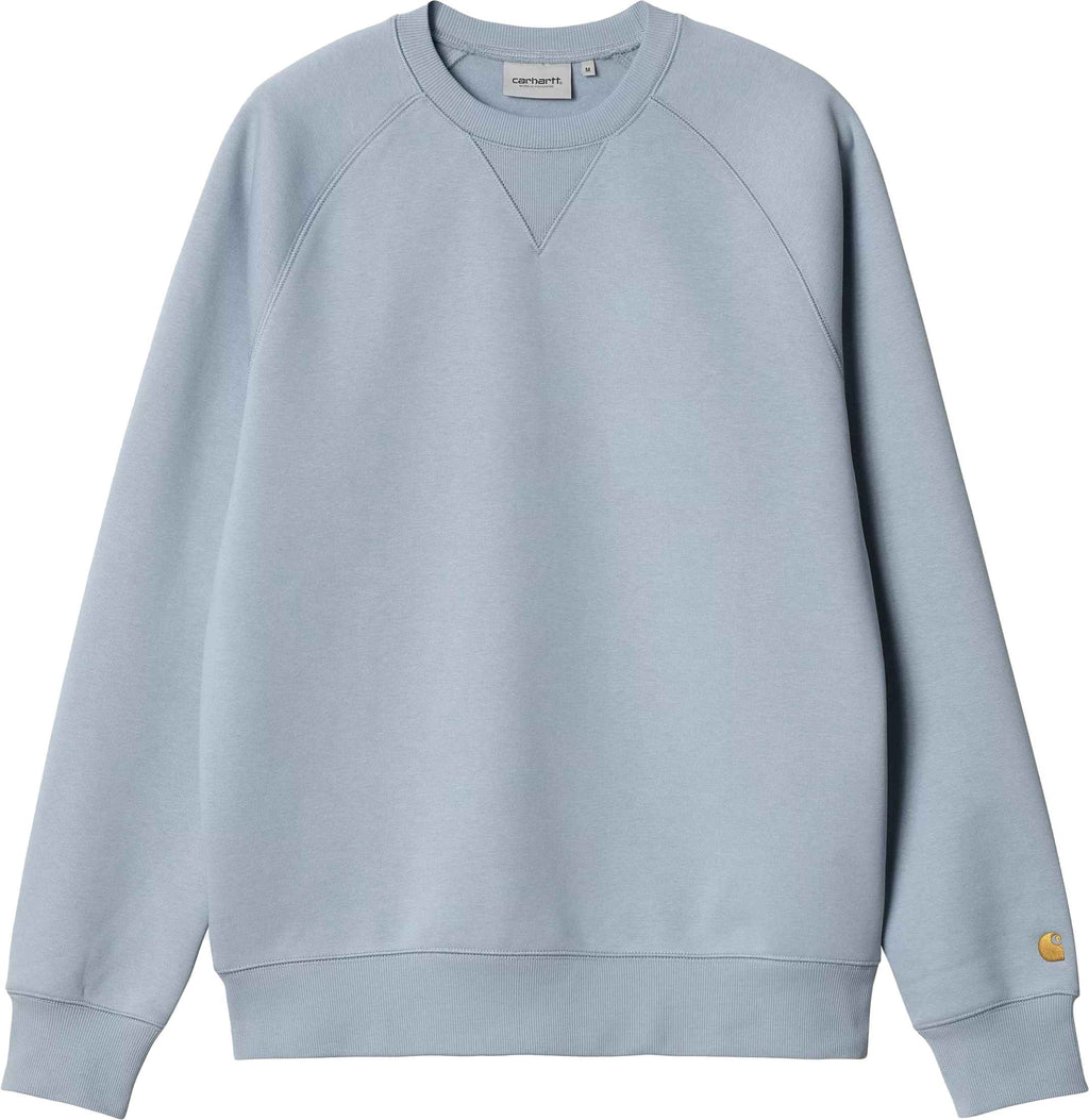 Carhartt Wip Felpa Chase Sweat Frosted Blue Gold Frostedblue Uomo - 1