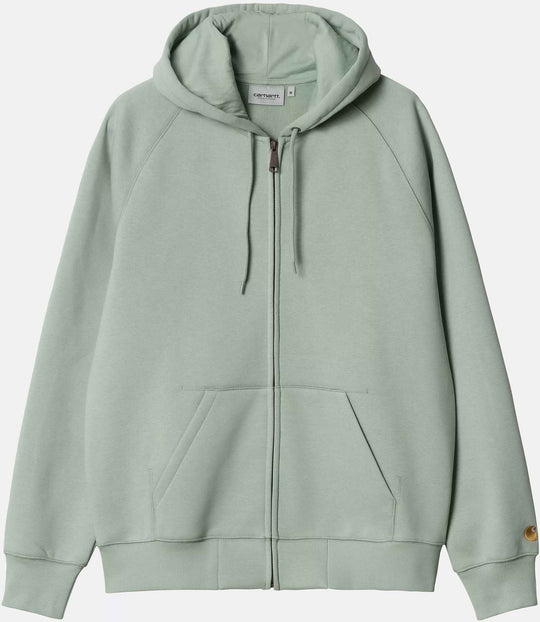 Carhartt Wip Felpa Hooded Chase Jacket Frosted Green Gold Uomo Frostedgreen