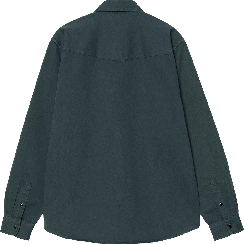 Carhartt Wip Camicia Ls Santa Fe Shirt Deep Lagoon Garment Dyed Deeplagoon Uomo - 2