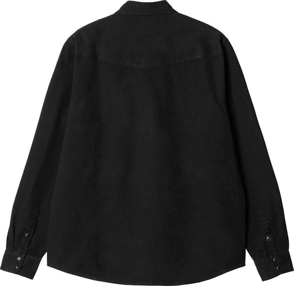 Carhartt Wip Camicia Ls Santa Fe Shirt Black Garment Dyed Uomo - 2