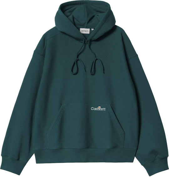 Carhartt Wip Felpa Hooded Label Script Sweat Malachite Uomo