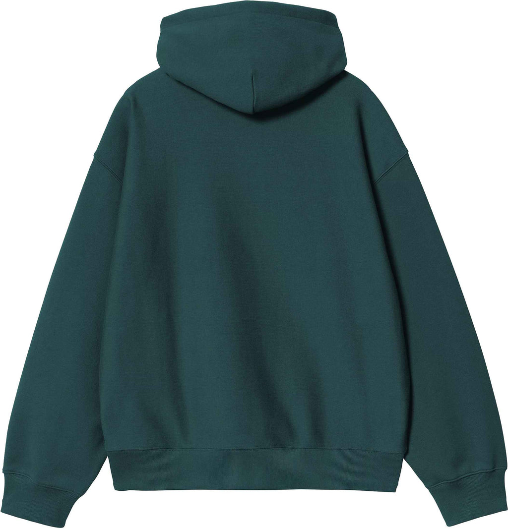 Carhartt Wip Felpa Hooded Label Script Sweat Malachite Uomo - 2