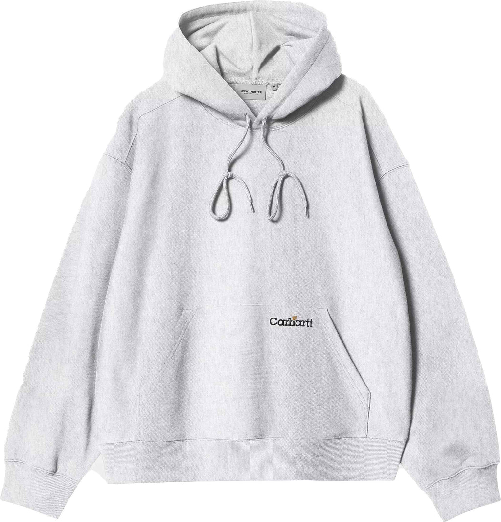 Carhartt Wip Felpa Hooded Label Script Sweat Ash Heather Ashheather Uomo - 1