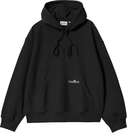 Carhartt Wip Felpa Hooded Label Script Sweat Black Uomo