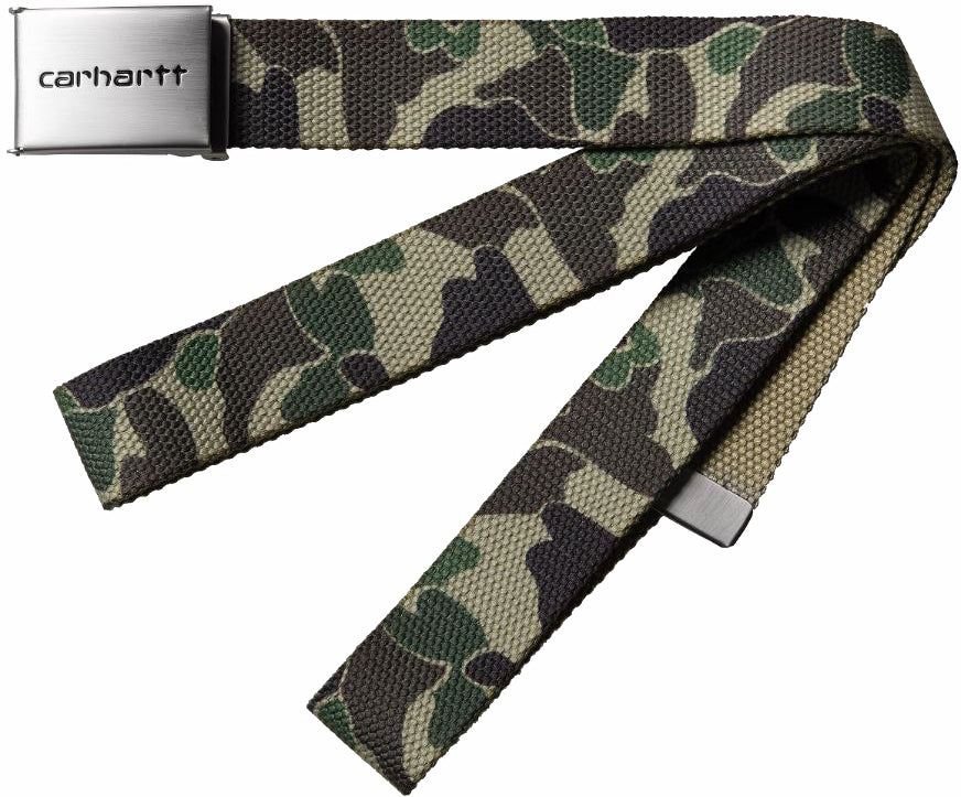 Carhartt Wip Cinta Clip Belt Chrome Camo Duck Green Uomo - 1