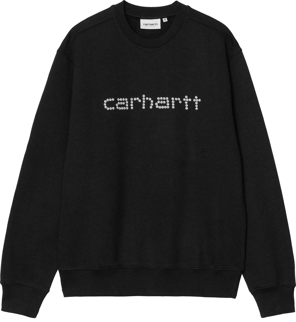 Carhartt Wip Felpa Rivet Sript Sweat Black Nero Uomo - 1
