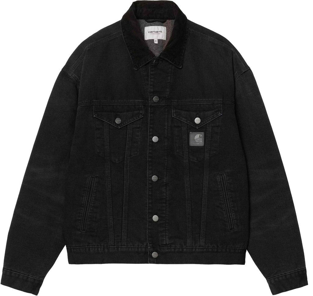 Carhartt Wip Giacca Dayton Trucker Jacket Black Black Stone Canvas Uomo - 1