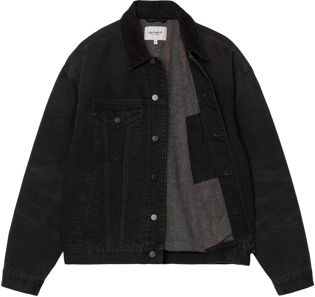 Carhartt Wip Giacca Dayton Trucker Jacket Black Black Stone Canvas Uomo - 2