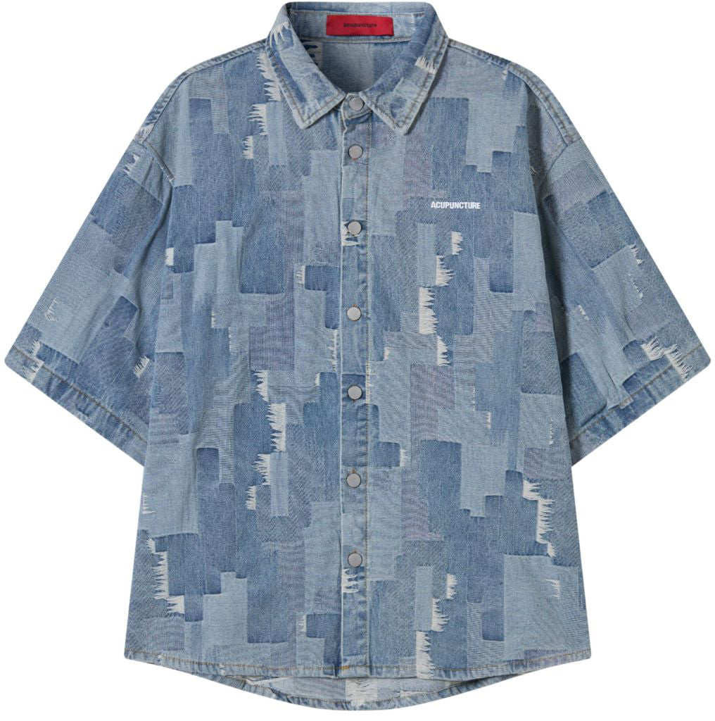 Acupuncture Camicia Boxy Denim Shirt Blue Uomo - 1