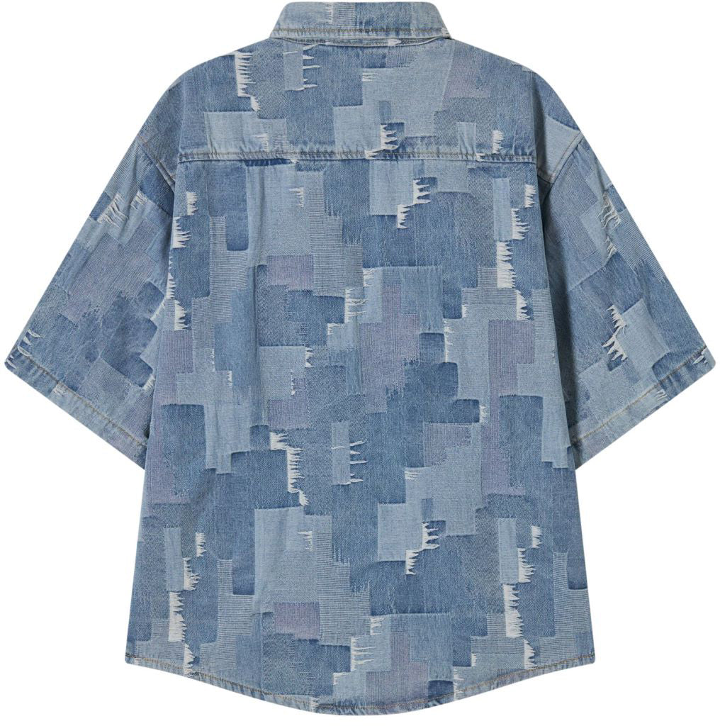 Acupuncture Camicia Boxy Denim Shirt Blue Uomo - 2