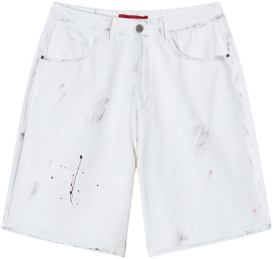 Acupuncture Shorts Painter Denim Shorts White Uomo - 1