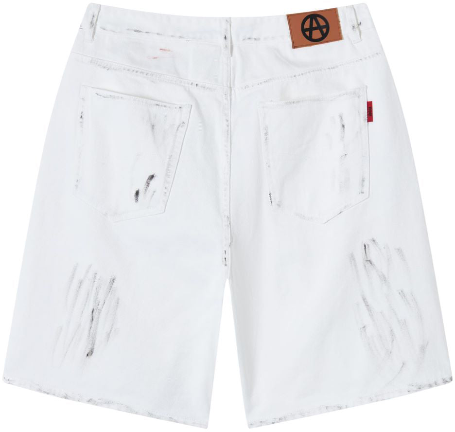 Acupuncture Shorts Painter Denim Shorts White Uomo - 2