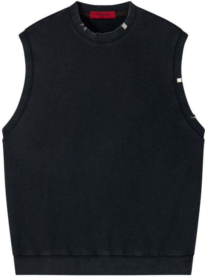 Acupuncture T-shirt Piercing Sleeveless T-shirt Black Uomo - 1