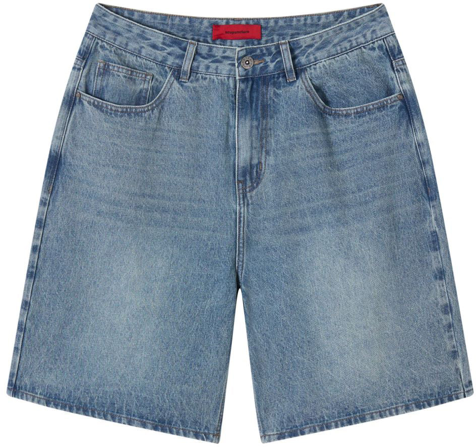 Acupuncture Shorts Loose Denim Shorts Blue Uomo - 1
