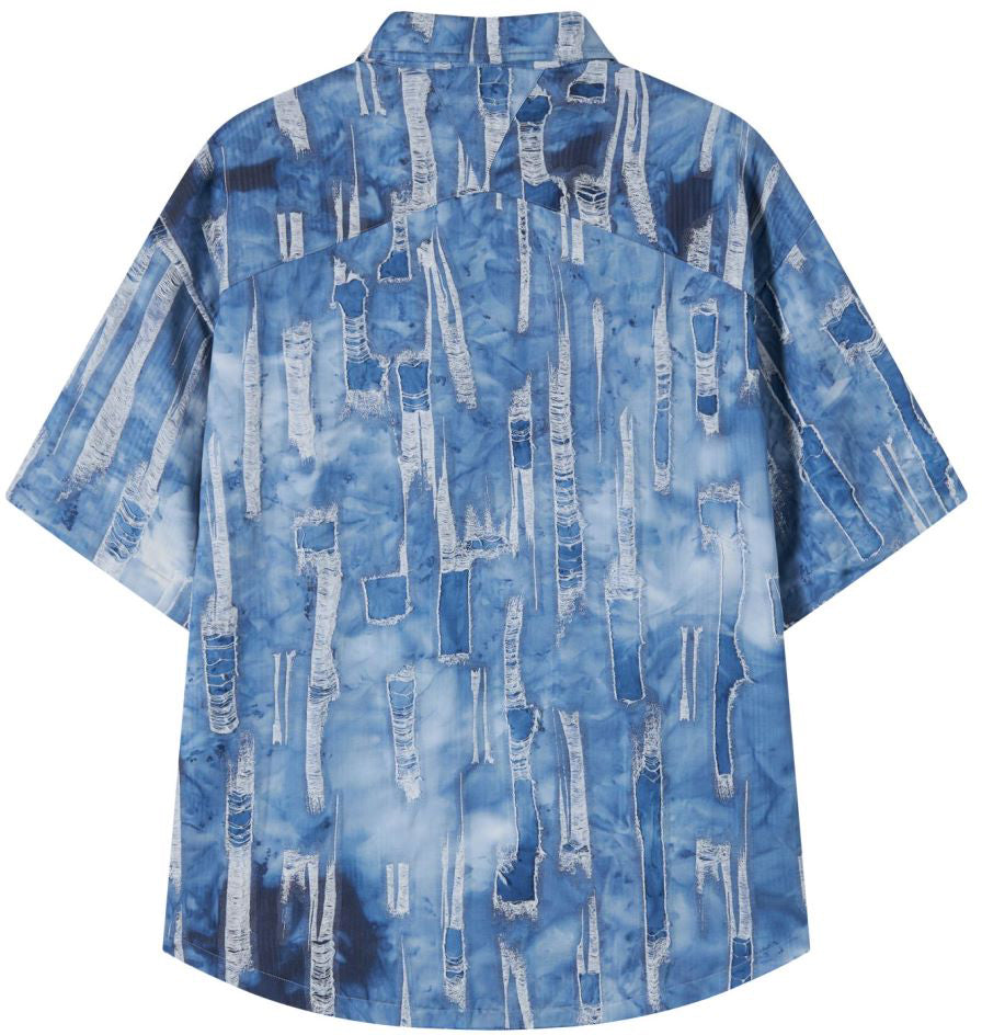 Acupuncture Camicia Patch Work Denim Shirt Blue Uomo - 2