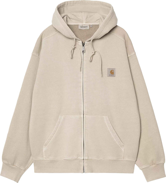 Carhartt Wip Felpa Hooded Nelson Jacket Fleur De Sel Garment Dyed Uomo Fleurdeselgarmentdyed