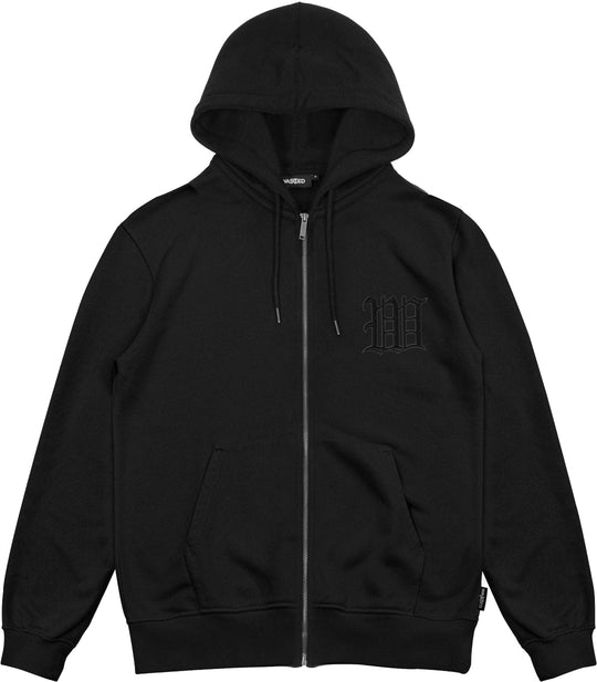 Wasted Paris Felpa Kingdom Curve Zip Hoodie Black Uomo
