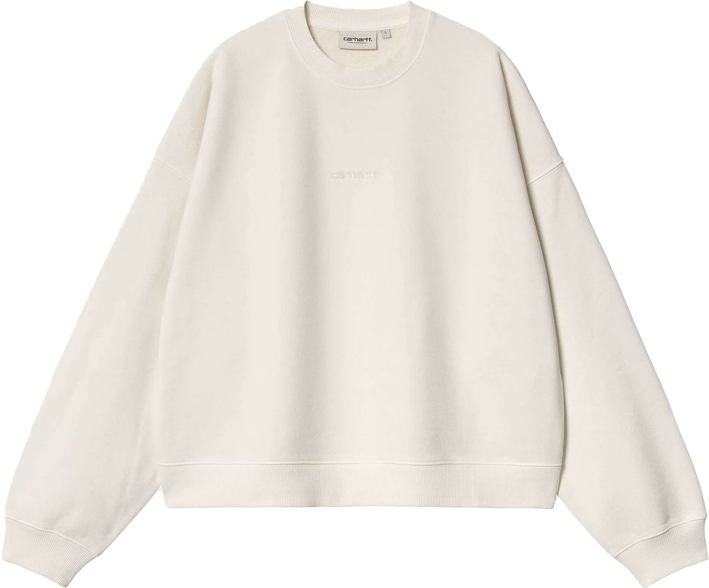 Carhartt Wip Felpa W Benton Sweat Wax Garment Dyed Waxgarmentdyed Donna - 1