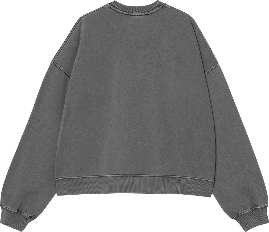 Carhartt Wip Felpa W Benton Sweat Black Garment Dyed Blackgarmentdyed Donna - 2