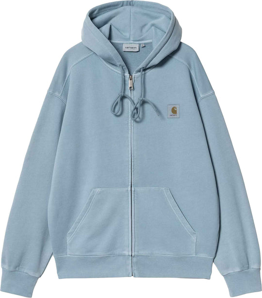 Carhartt Wip Felpa Hooded Nelson Jacket Clay Blue Garment Dyed Uomo Claybluegarmentdyed