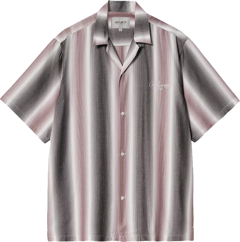 Carhartt Wip Camicia Ss Dashner Shirt Stripe Graphite White Graphitewhite Uomo - 1