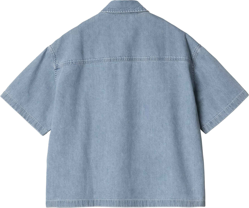 Carhartt Wip Camicia W Ss Lovilla Shirt Blue Belached Bluebleached Donna - 2