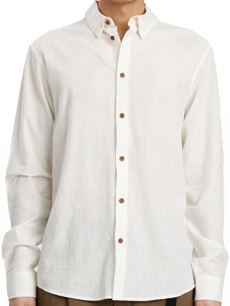 Anerkjendt Camicia Ls Ankleif Cotton Linen Shirt Tofu Uomo - 1