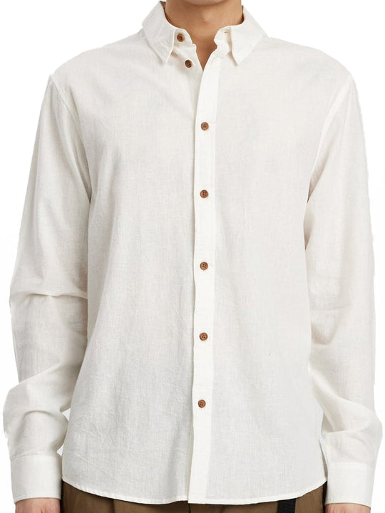 Anerkjendt Camicia Ls Ankleif Cotton Linen Shirt Tofu Uomo