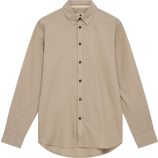Anerkjendt Camicia Ls Ankleif Cotton Linen Shirt Feather Grey Uomo Micro_color:feathergreyfeathergrey