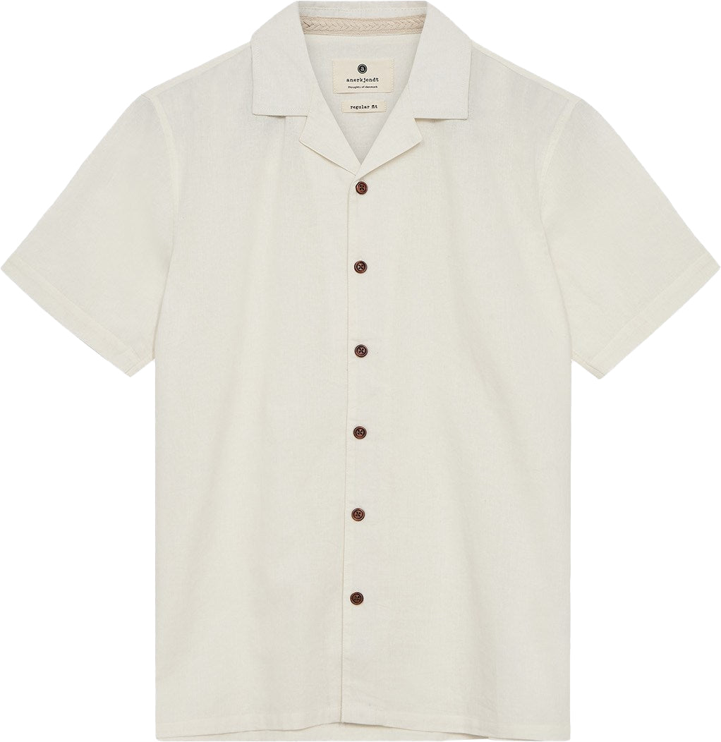 Anerkjendt Camicia Akleo Ss Cotton Linen Shirt Tofu Uomo - 1