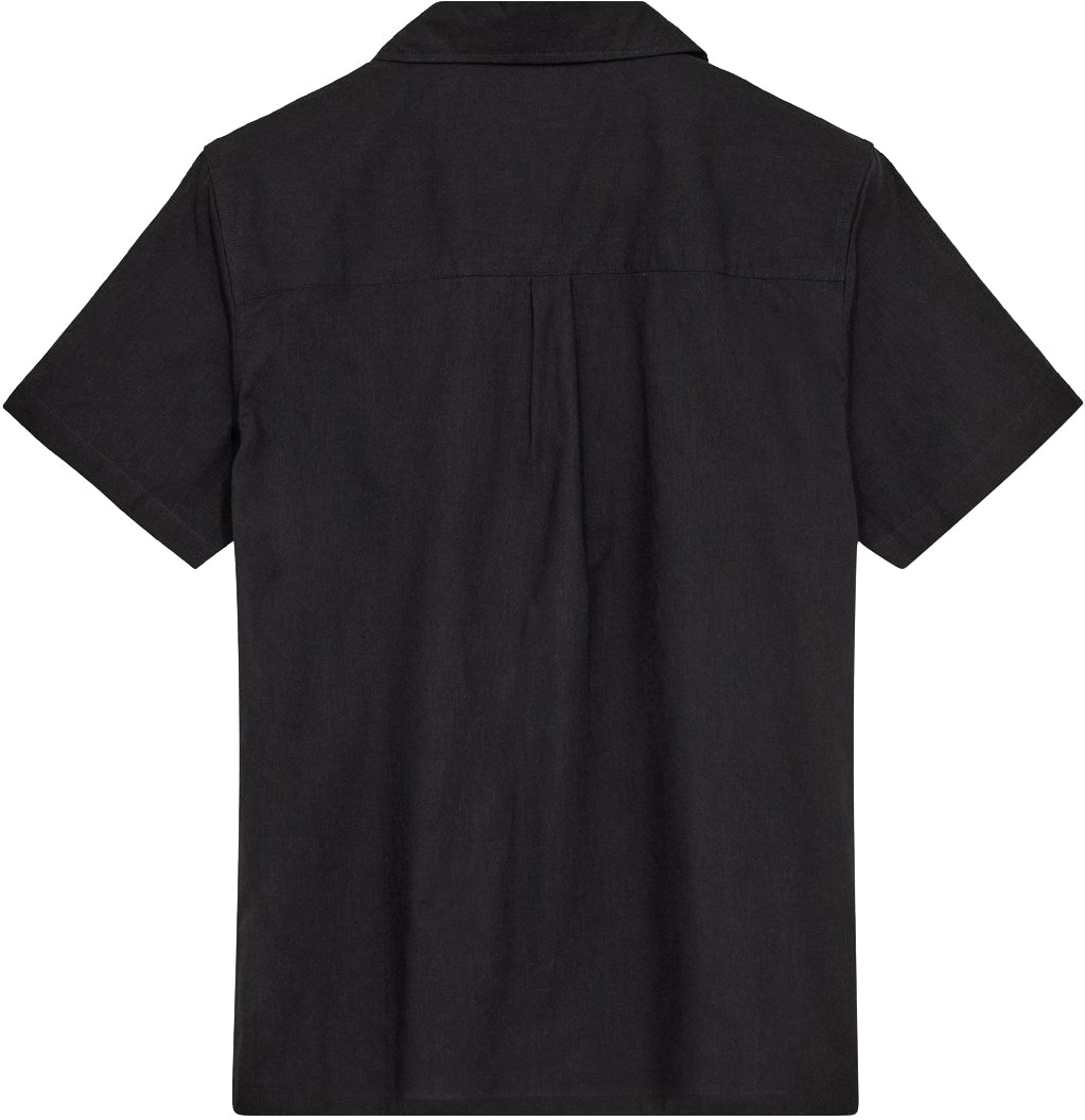 Anerkjendt Camicia Akleo Ss Cotton Linen Shirt Caviar Uomo - 2