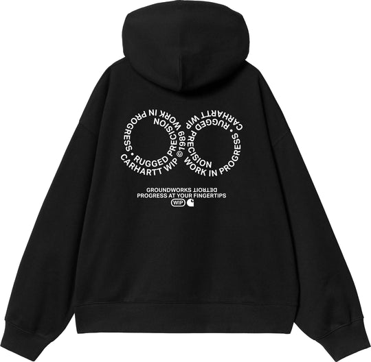 Carhartt Wip Felpa Hooded Rotation Sweat Black White Uomo Blackwhite