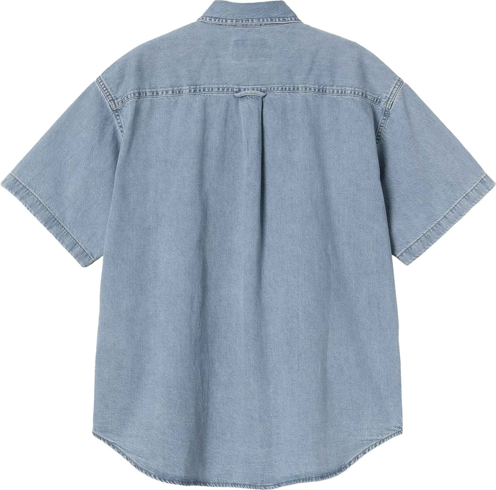 Carhartt Wip Camicia Ss Lucas Shirt Blue Bleached Bluebleached Uomo - 2