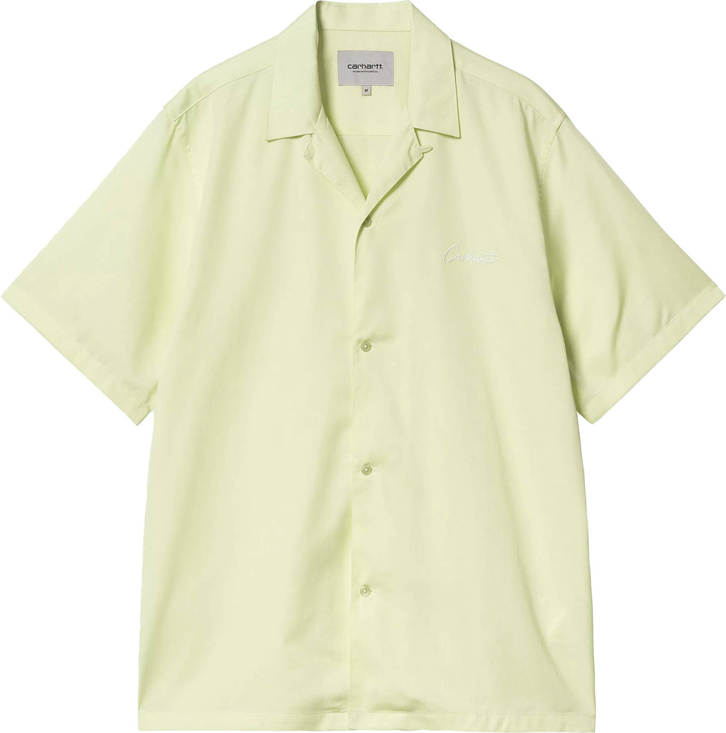 Carhartt Wip Camicia Ss Delray Shirt Air Green White Airgreenwhite Uomo - 1