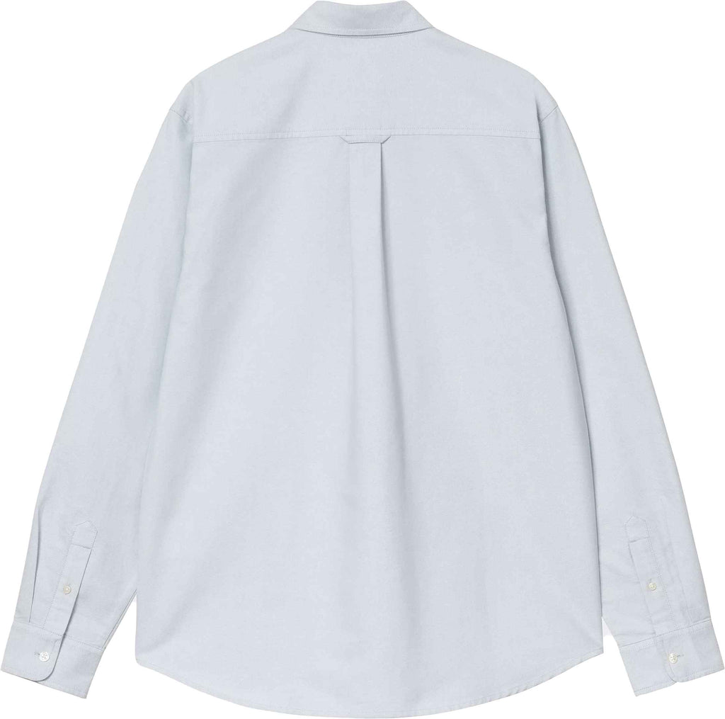 Carhartt Wip Camicia Ls Shirt C-logo Bleu Fog White Bluefogwhite Uomo - 2