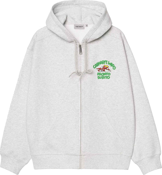 Carhartt Wip Felpa Hooded Pronto Sweat Jacket Ash Heather Uomo Asheather