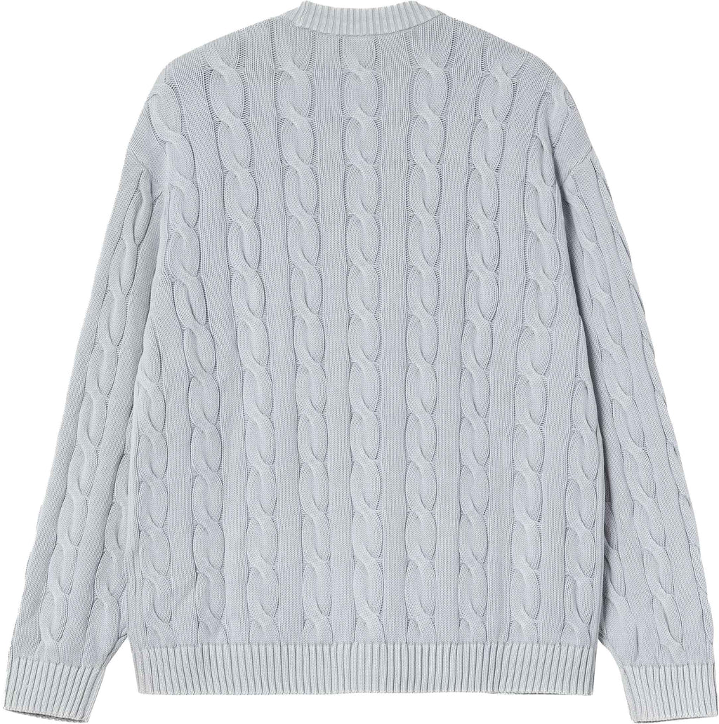 Carhartt Wip Cardigan Carter Cardigan Blue Fog Garment Dyed Bluefoggarmentdyed Uomo - 2