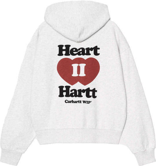Carhartt Wip Felpa Women Hooded Heart Ii Hartt Jacket Ash Heather Donna Ashheather