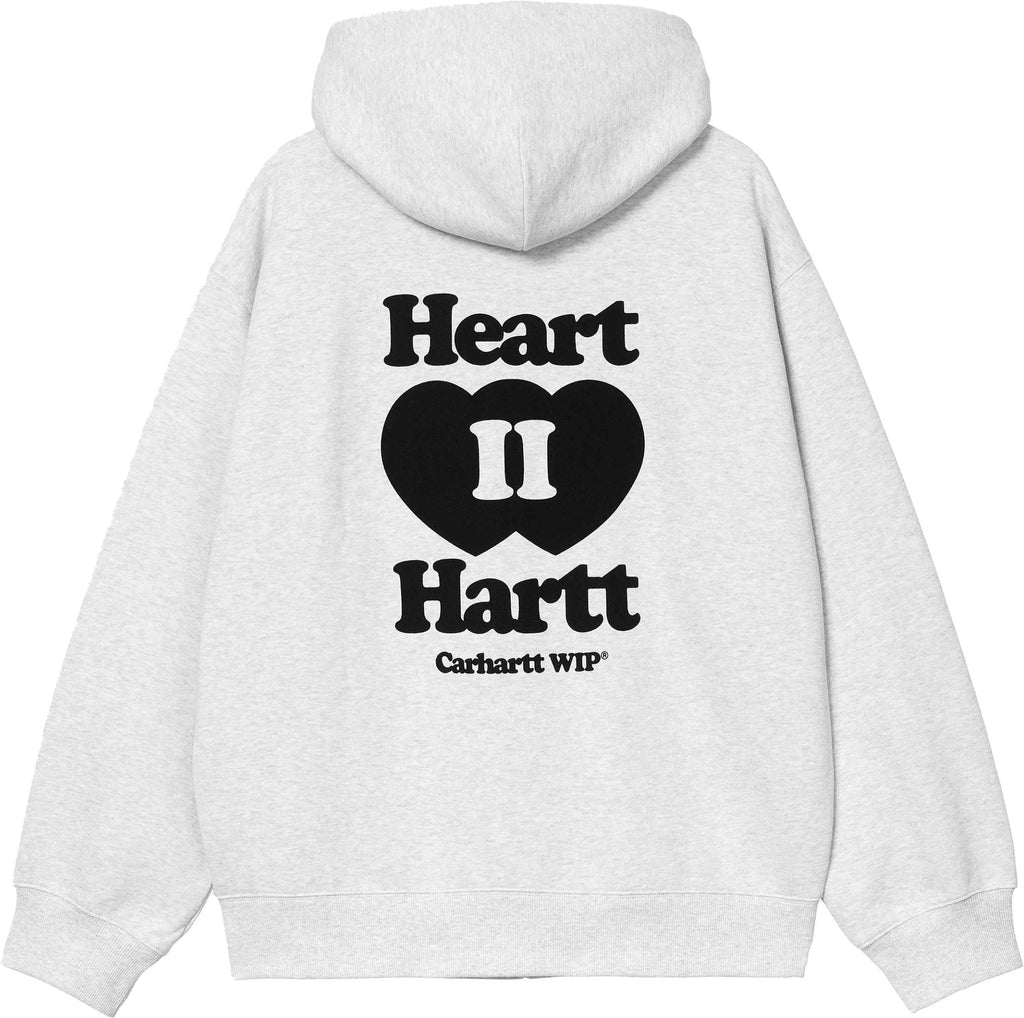 Carhartt Wip Felpa Hooded Heart Ii Hartt Sweat Jacket Ash Heather Asheather Uomo - 2