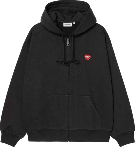 Carhartt Wip Felpa Hooded Heart Ii Hartt Sweat Jacket Black Uomo